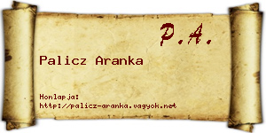Palicz Aranka névjegykártya