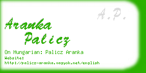 aranka palicz business card